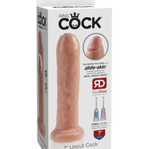 King Cock 7" Uncut Dildo - Flesh