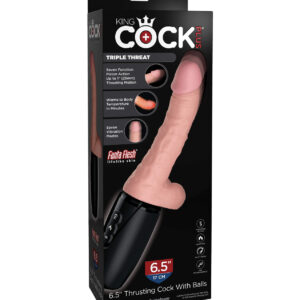 King Cock Plus Thrusting, Warming & Vibrating  6.5" Triple Threat Dong