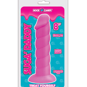 Rock Candy Suga Daddy 8" Silicone Dildo - Pink