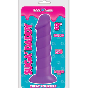 Rock Candy Suga Daddy 8" Silicone Dildo - Purple