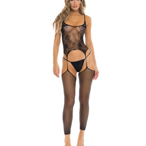 Rene Rofe On All Night Bodystocking w/G-String Black O/S
