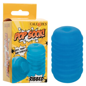 Pop Sock Ribbed Masturbator - Blue