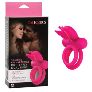 Silicone Rechargeable Butterfly Dual Ring