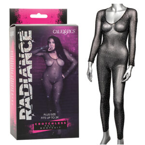 Radiance Crotchless Full Body Suit Black QN