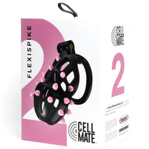 NO ETA $=Sport Fucker Cellmate FlexiSpike Chastity Cage - Size 2 Black/Pink