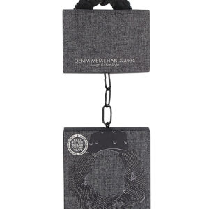 Shots Ouch Denim Metal Handcuffs - Black