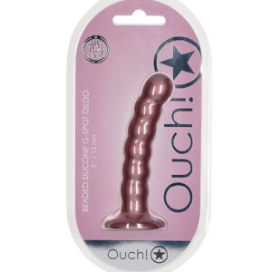 Shots Ouch 5" Beaded G-Spot Dildo - Rose Gold