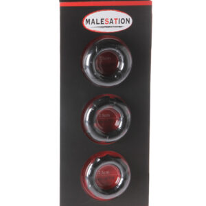 MALESATION Stretchy Cock Rings - Pack of 3 Black