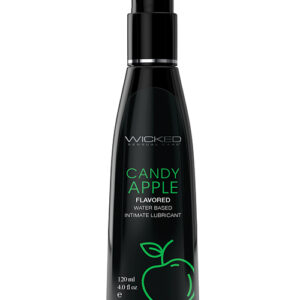 Wicked Sensual Care Aqua Water Based Lubricant - 4 oz Candy Apple