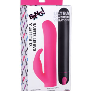 Bang! XL Bullet & Rabbit Silicone Sleeve - Pink