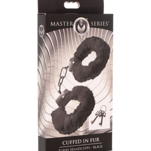 Master Series Cuffed in Fur Furry Handcuffs - Black