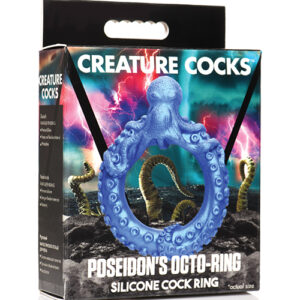 Creature Cocks Poseidon's Octo Silicone Cock Ring - Blue