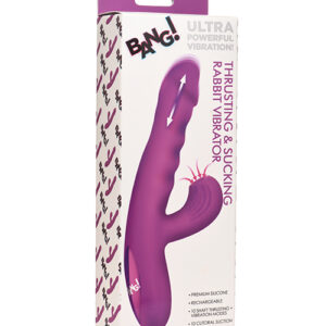 Bang! Thrusting & Sucking Rabbit Vibrator - Purple