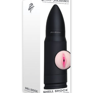 Zero Tolerance Shell Shock Rechargeable Vibrating Stroker - Black/Flesh