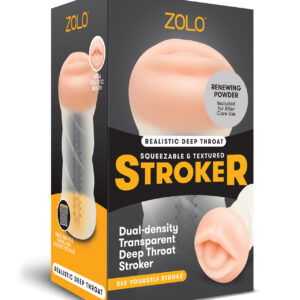 ZOLO Realistic Deep Throat Dual Density Transparent Stroker
