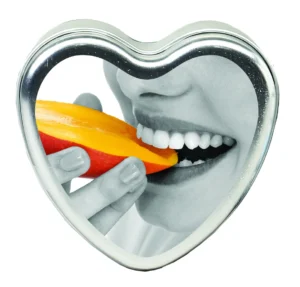 Edible Heart Candle - Mango - 4 Oz.