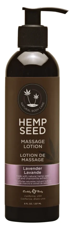 Earthly Body Hemp Seed Massage Lotion - 8 oz Lavender