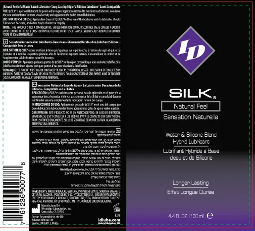 ID Silk Natural Feel Lubricant - 4.4 oz Flip Cap Bottle