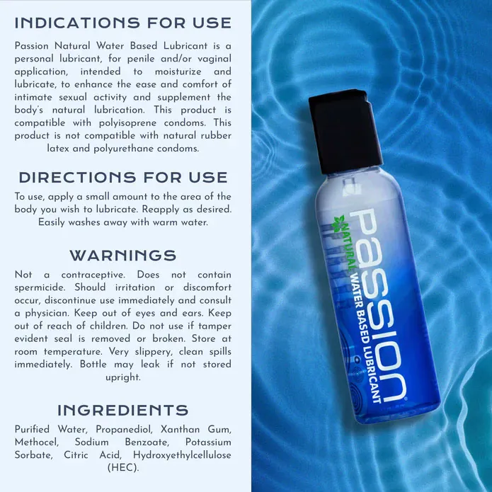 Passion Natural Water Based Lubricant 2 Oz