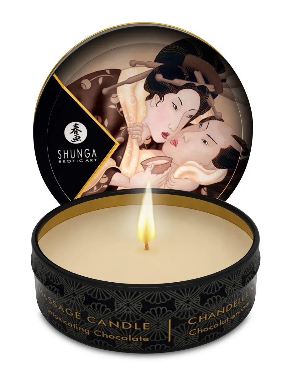 Shunga Excitation Mini Candlelight Massage Candle - 1 oz Intoxicating Chocolate