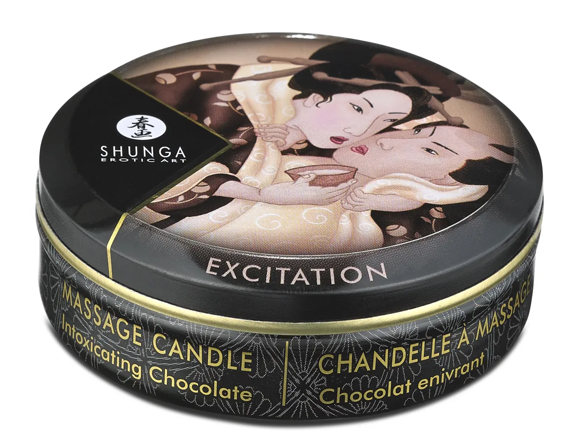Shunga Excitation Mini Candlelight Massage Candle - 1 oz Intoxicating Chocolate