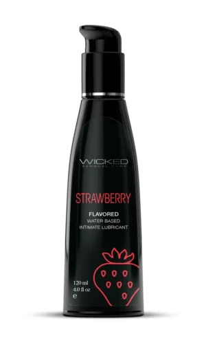Wicked Sensual Care Aqua Water Based Lubricant - 4 oz Strawberry