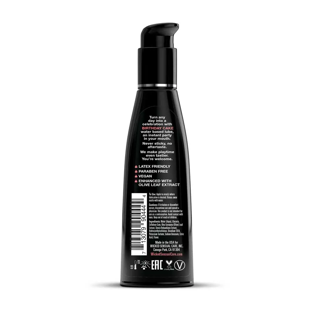 Aqua Birthday Cake Flavored Water Based Intimate Lubricant 4 Fl. Oz.